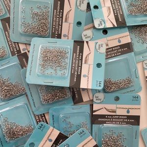 10 SETS Bead Landing: 4mm Rhodium Silver Jump Rings ~Jewelry Supply Nickel Free